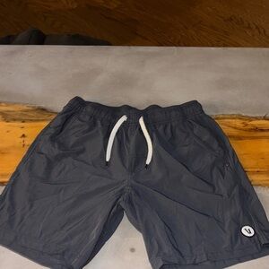 Vuori Gray Athletic Shorts with Drawstring